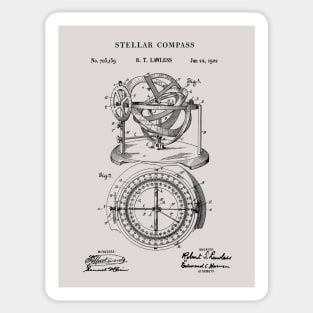 Patent Print 1902 Stellar Compass Sticker